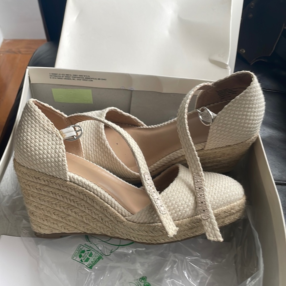 Cream Espadrille wedges